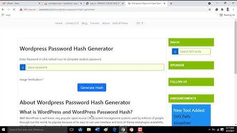 Database backdoor reset wp password replacing MD5 Hash