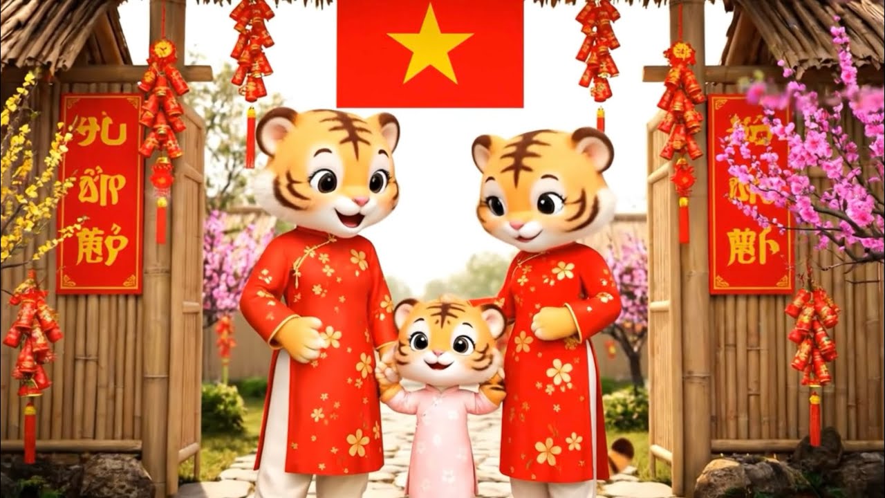 Tiger family celebrates Tet (Vietnamese New Year)/The latest fun children's videos of 2026