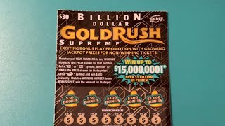 BILLION DOLLAR GOLD RUSH SUPREME SCRATCH OFF FROM THE FLORIDA LOTTERY