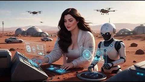 Mars Mission: The Woman and Her AI Robot Connect Earth Again | 8K Realistic Scene