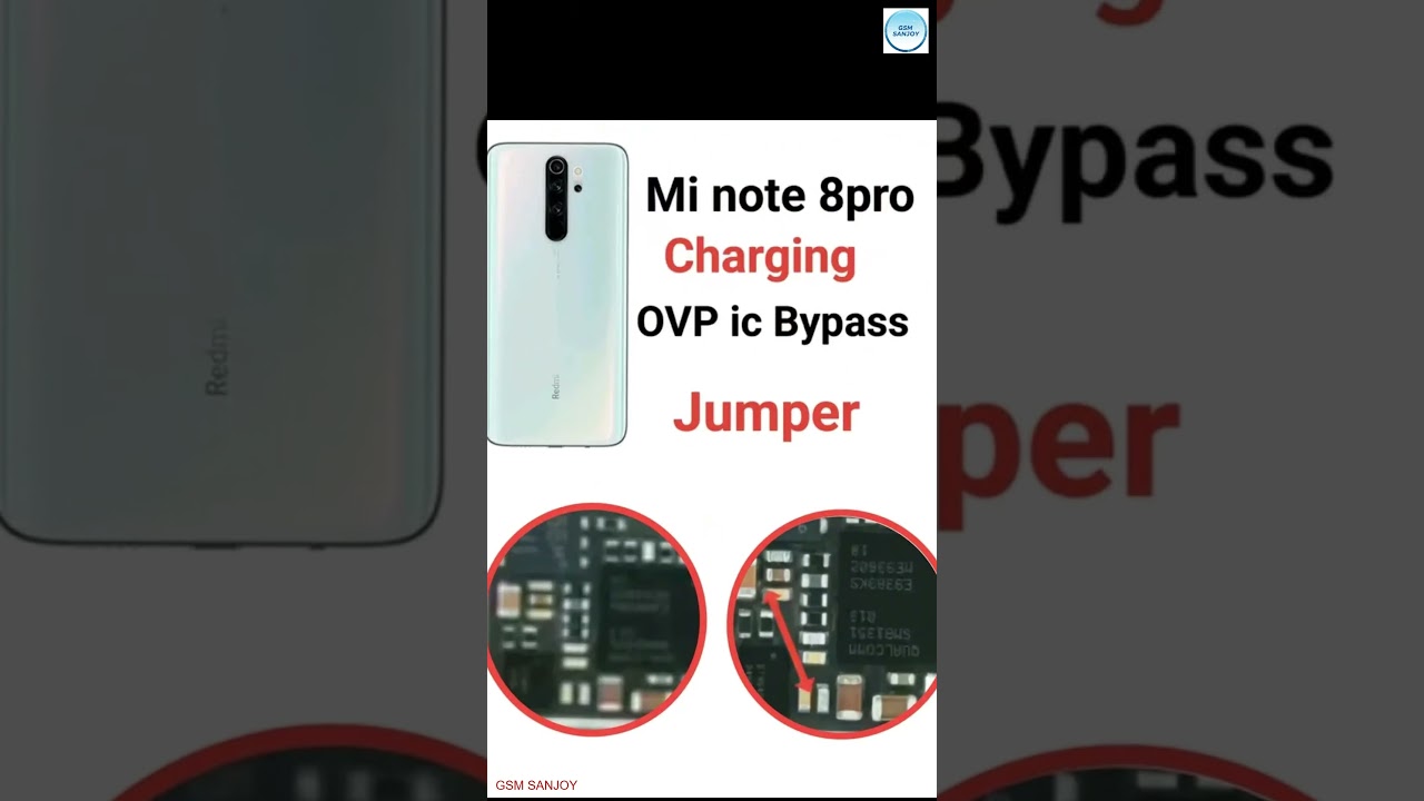 Redmi MI Note 8 Pro Charging OVP IC Bypass Problem Repair Jumper Solution 
