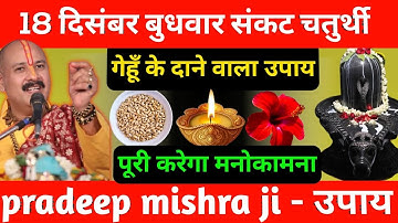 18 दिसंबर बुधवार संकष्टी चतुर्थी व्रत के दिन 5 गेहूं के दाने वाला उपाय जरूर करें ||Pradeep Ji Mishra