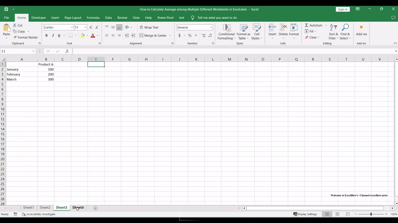 How To Calculate Average Among Multiple Different Worksheets In Excel How To Calculate Average Among Multiple Different Worksheets In Excel