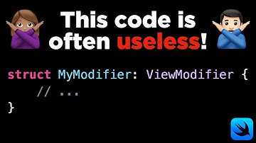 Why a custom ViewModifier is often useless! (in SwiftUI)