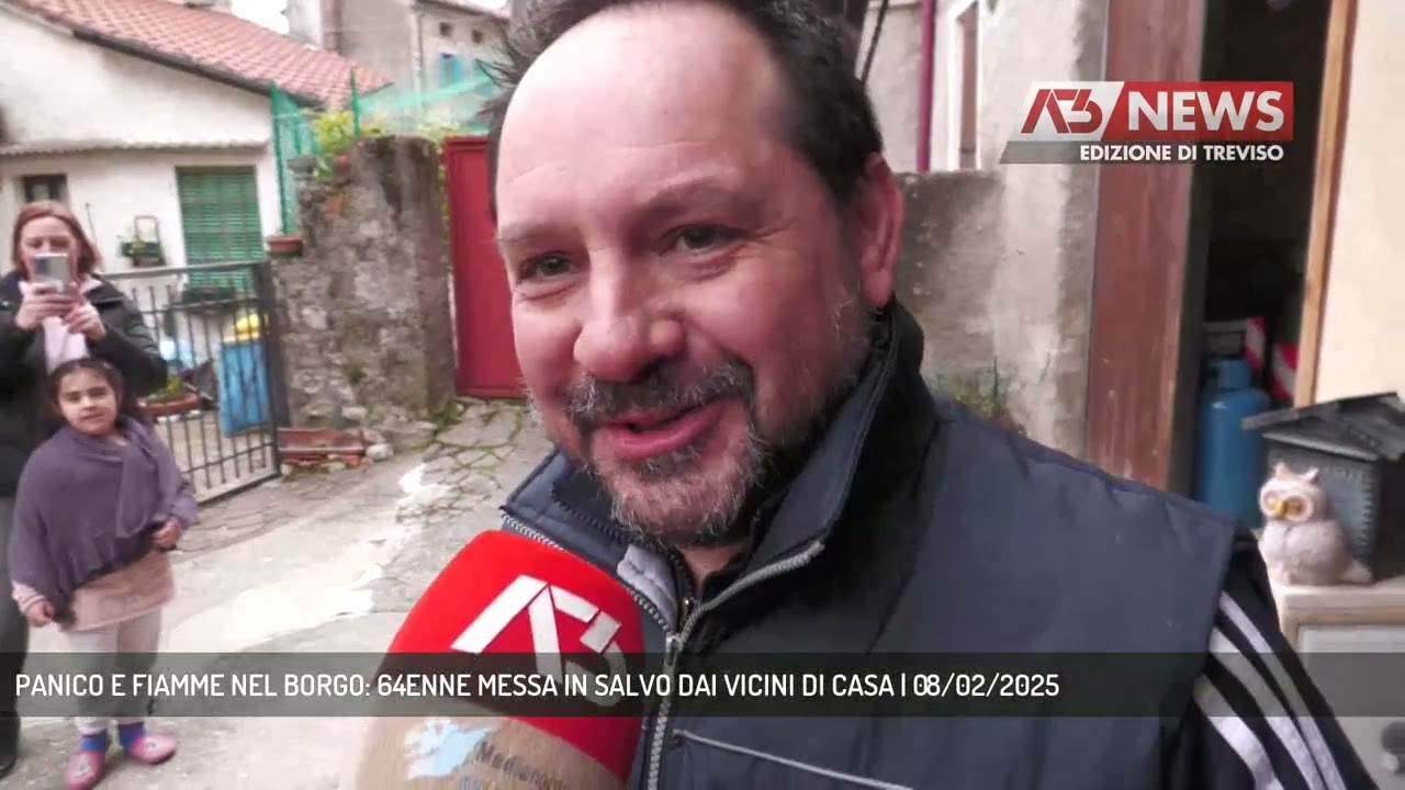 PANICO E FIAMME NEL BORGO: 64ENNE MESSA IN SALVO DAI VICINI DI CASA | 08/02/2025