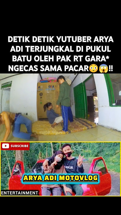 DETIK DETIK YUTUBER ARYA ADI TERJUNGKAL DI PUKUL BATU OLEH PAK RT GARA* NGECAS #feedshorts #aryaadi