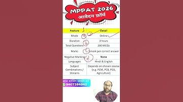 MPPAT Coaching, Syllabus, Application Form, Paper Pattern, Cut Off, Books #mppat2026syllabus #pat