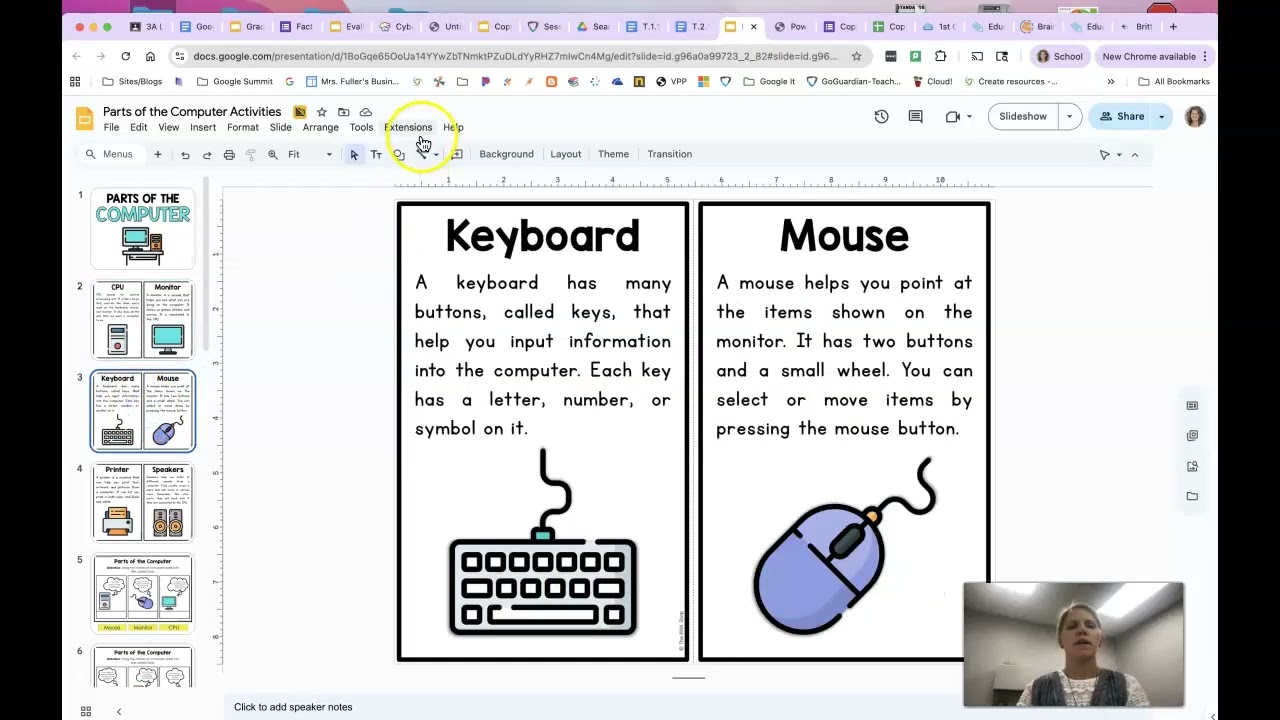 2B Lit Lab-Parts of a Computer Notes