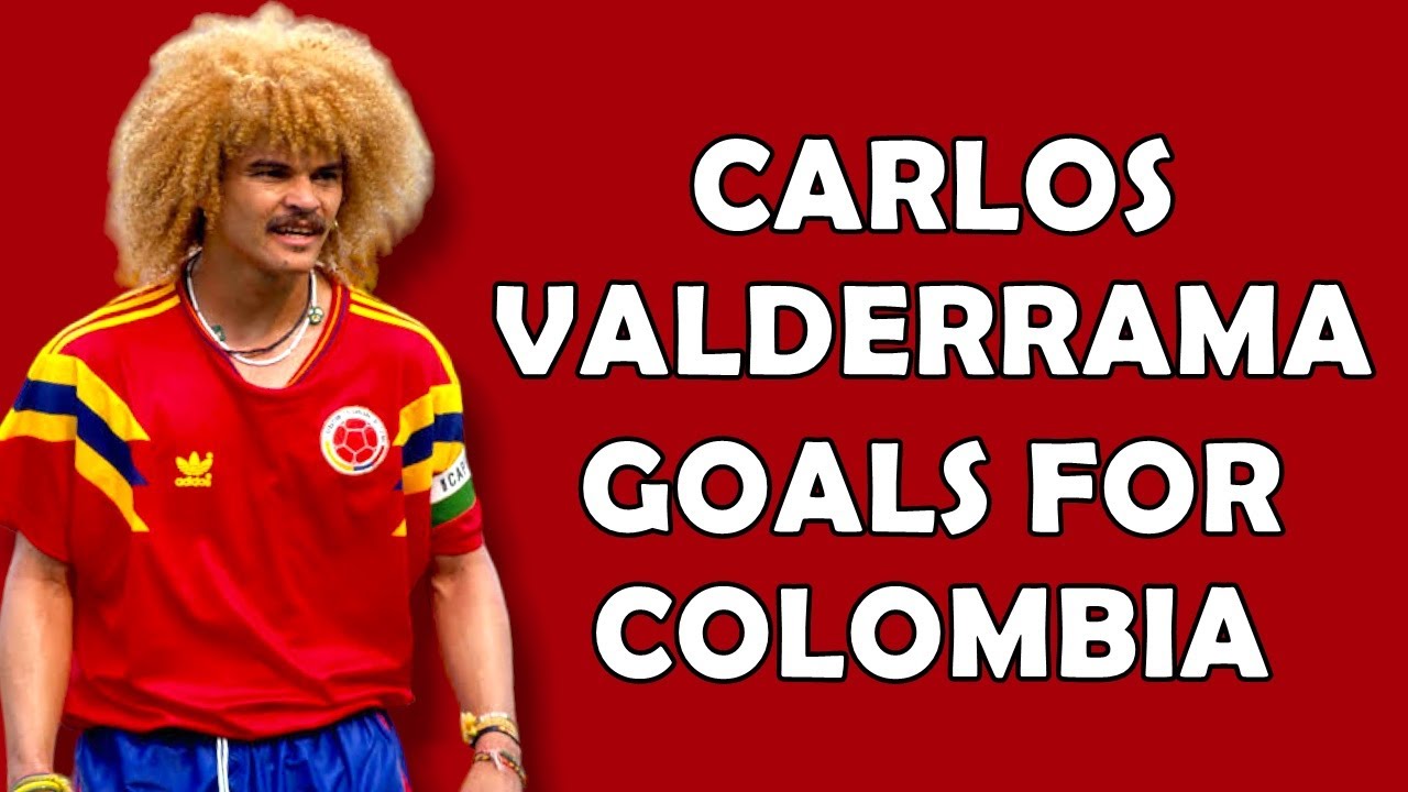 Carlos Valderrama International Goals for Colombia - YouTube