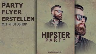 Hipster Party Flyer Erstellen Mit Photoshop Youtube