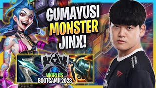 GUMAYUSI IS A MONSTER WITH JINX!  T1 Gumayusi Plays Jinx ADC vs Xayah! | Bootcamp 2023