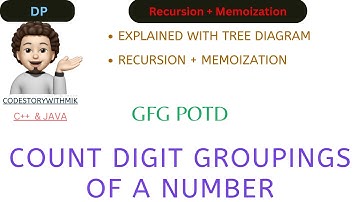 Count digit groupings of a number | Recursion | Memoization | GFG POTD