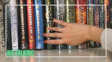 ASMR Bookshelf Tour📚 ~ Book, Spine sounds ~ Tapping & Scratching ~ No Talking