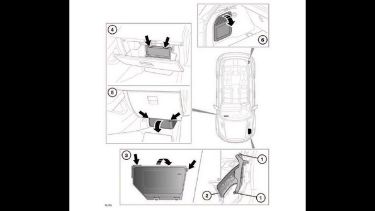 Range Rover Evoque passenger compartment fuse board (glove box) YouTube
