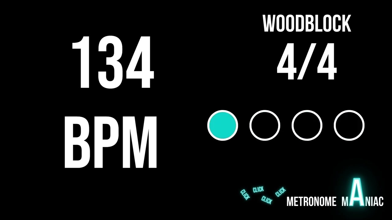 Metronome 134 BPM 4/4 - Woodblock