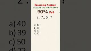 2:7::6:? | Number Analogy Reasoning Trick 🔥 | #shorts #reasoningtricks
