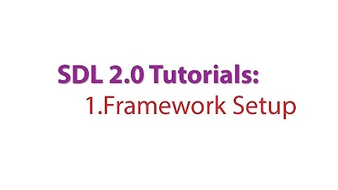 SDL 2.0 Tutorials: 1.Setting up a Framework for our game