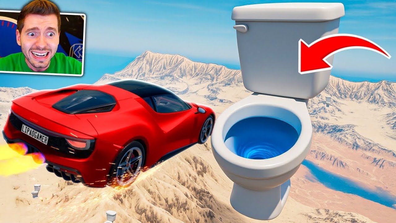 CARRO A 300km/h no VASO GIGANTE no BeamNG Drive