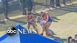 College Athletes Help Fellow Competitor Cross Finish Line