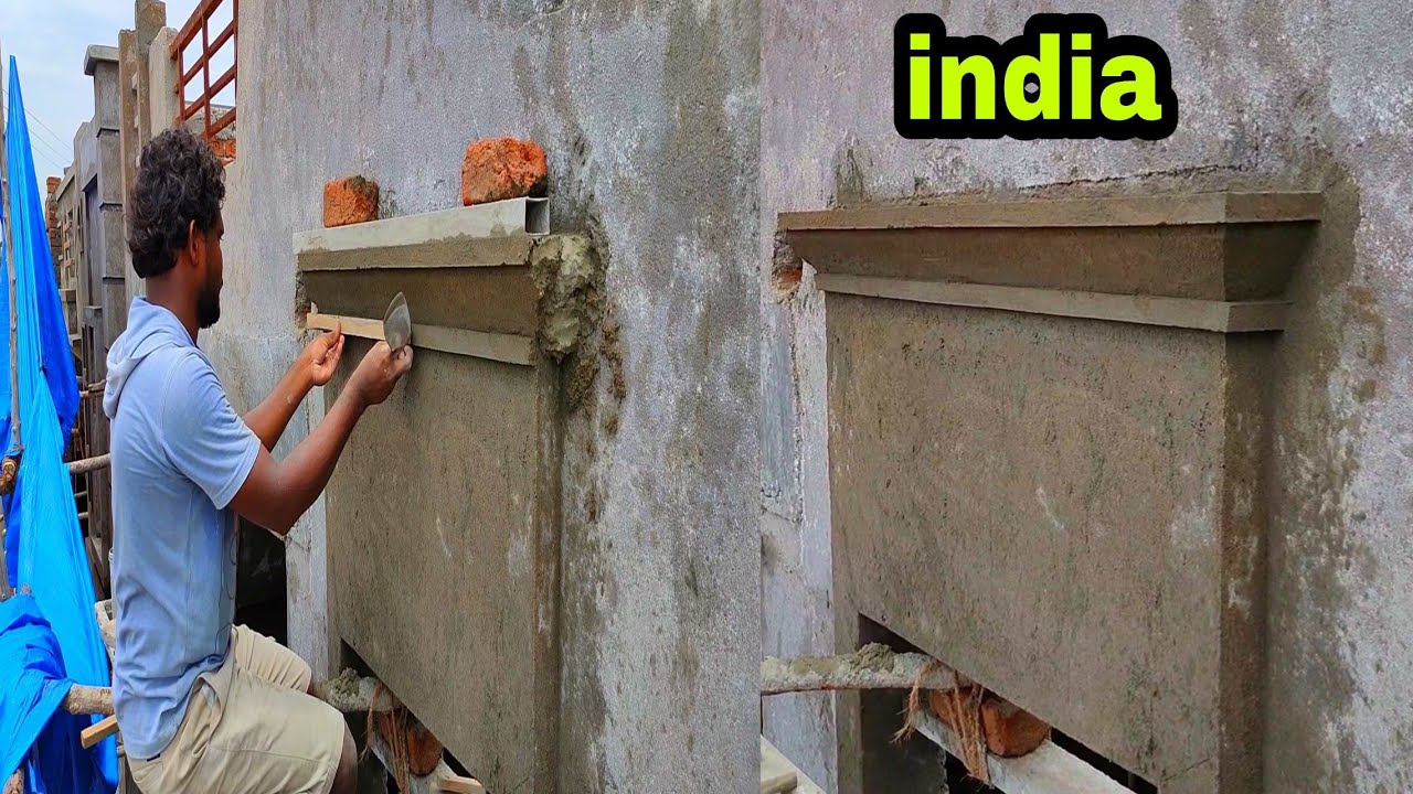 Cement Designing Work//Indian Style Elevation Designing Works.{123