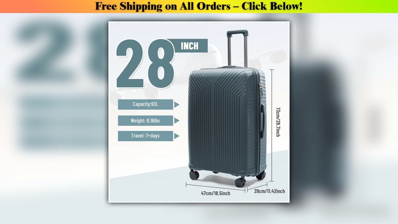 Travel Suitcase 2024 New Large Capacity Rolling Luggage Durable TSA Carry-On Cabin Suitcase