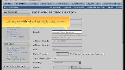 Updating domain contact information via Register.com