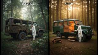 “I Transformed a Forgotten Military Truck Into a Hidden Off-Grid Dream Home | Full ASMR Build”