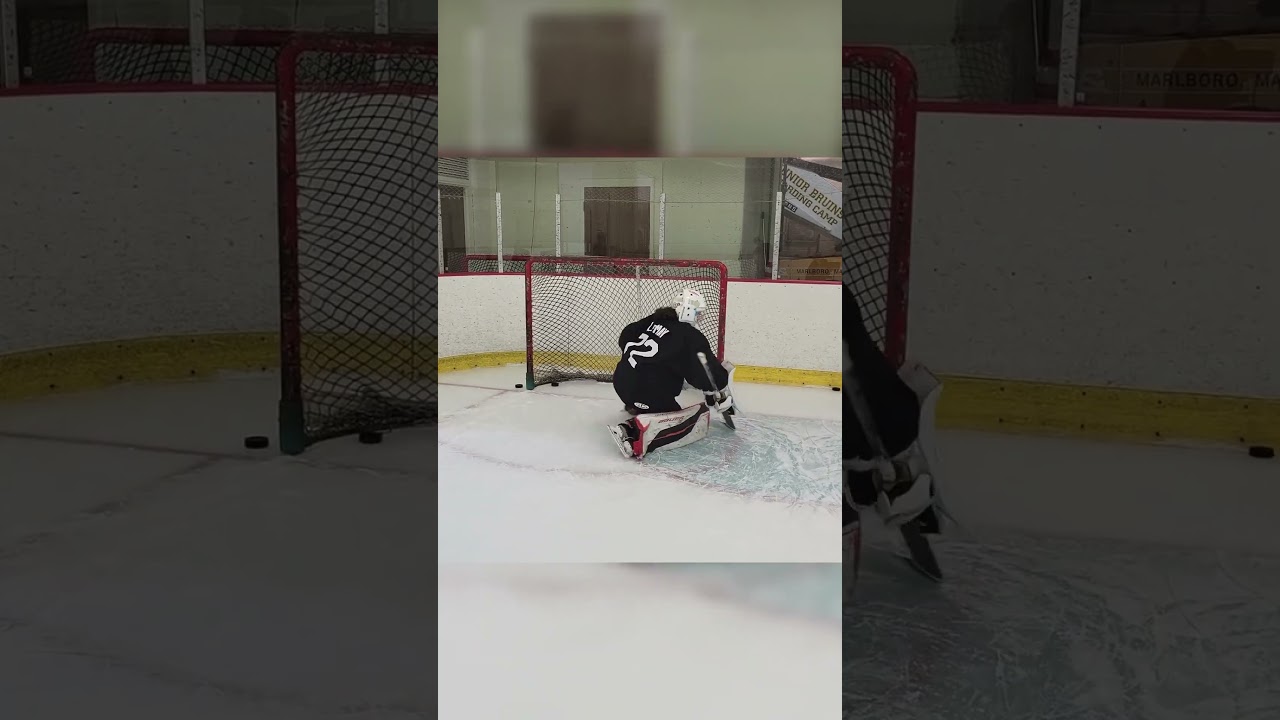 Chloe LeMay working on her edge work and then tracking the puck all the way in! 