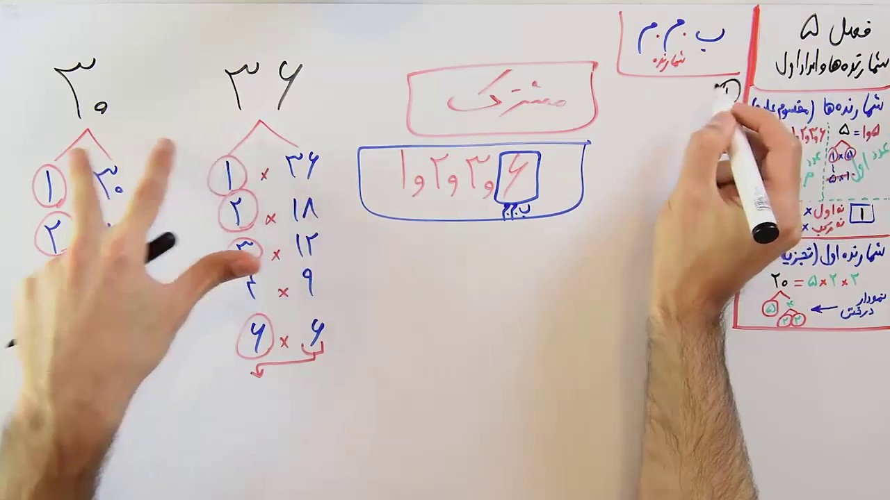 ریاضی 7 - فصل 5 - بخش 3 : ب.م.م بزرگترین شمارنده مشترک
