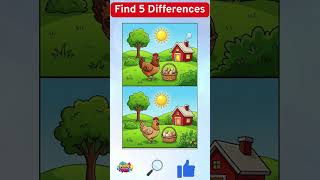 Spot 5 Differences: Chicken Farm Scene