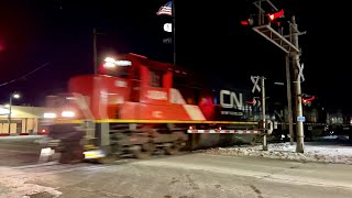 Standard Cab EMD Trio Leads CN M338 at Lena, IL!