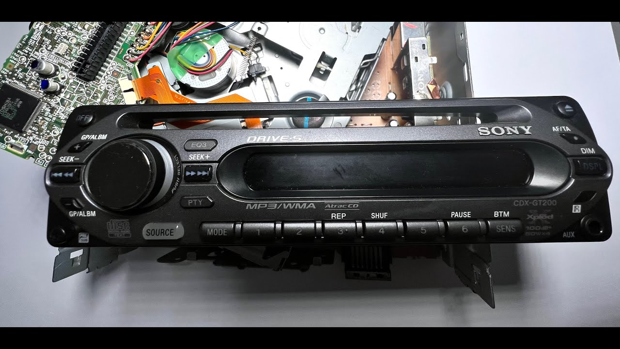 Sony car radio laser optical drive cleaning - YouTube