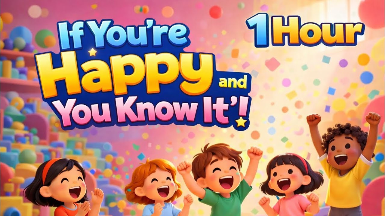 If You’re Happy and You Know It! 😊🎶 1 Hour Loop | Fun Action Song & Rhymes for Kids