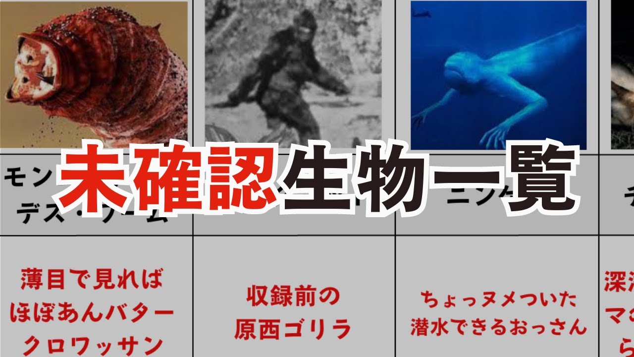 【TOP19】未確認生命体『UMA』ランキング！海外から日本の未確認生物を一挙紹介 - YouTube