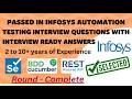 PASSED in INFOSYS Automation Testing Interview | Detailed Answers | Java |Selenium | RestAssured|BDD