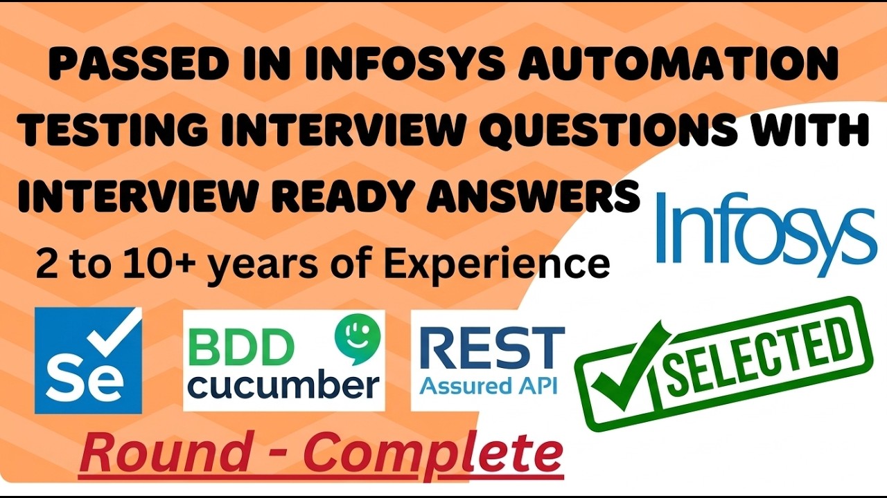 🔥PASSED in INFOSYS Automation Testing Interview | Detailed Answers ...