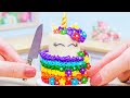  magical rainbow cake  colorful miniature rainbow unicorn cake decoration  tiny cakes recipe