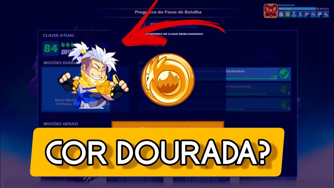 BRAWLHALLA ESQUEMA DE COR DOURADA PASSE DE BATALHA EXPLICADO