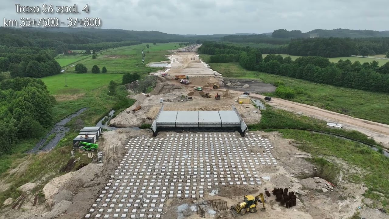 S6 - Postęp robót w zadaniu nr 4 w km od 29+250 do 39+750