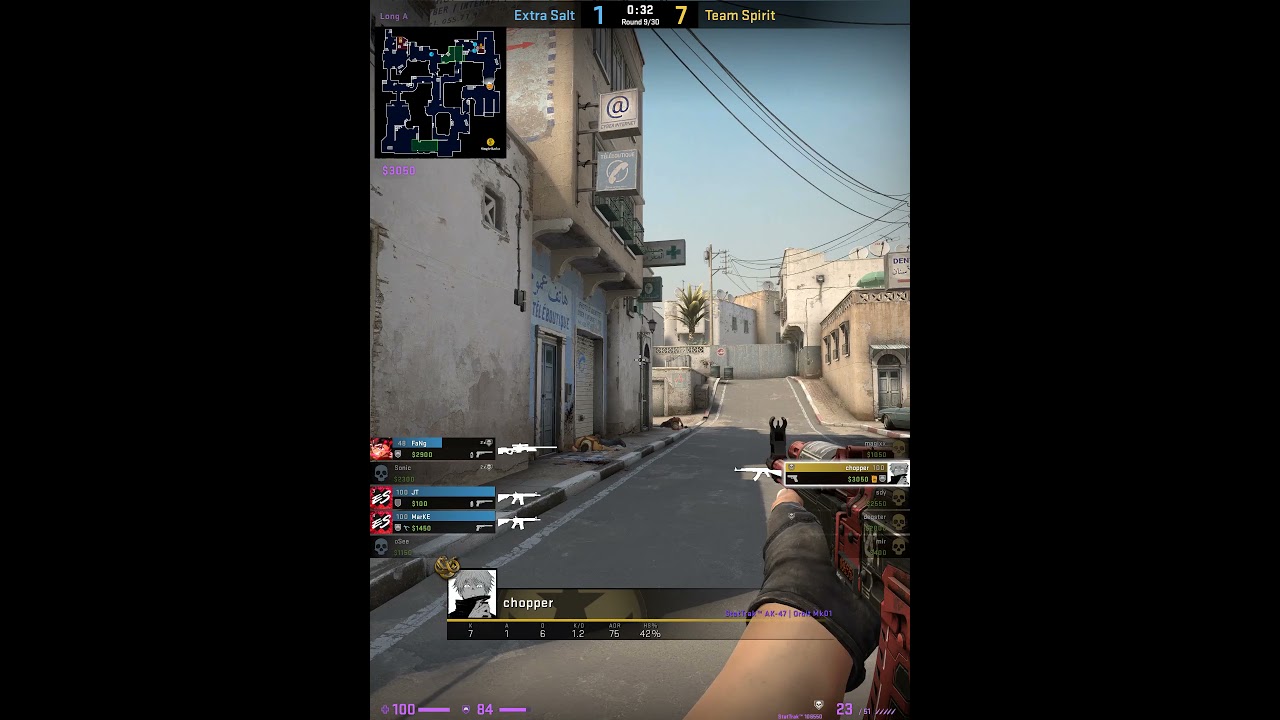 chopper 1vs4. Spirit vs Extra Salt. m2 dust2. BLAST Premier Spring Showdown 2021. | CSGO