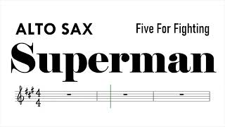 Superman 5 For Fighting Alto Sax Sheet Music Backing Track Play Along Partitura image