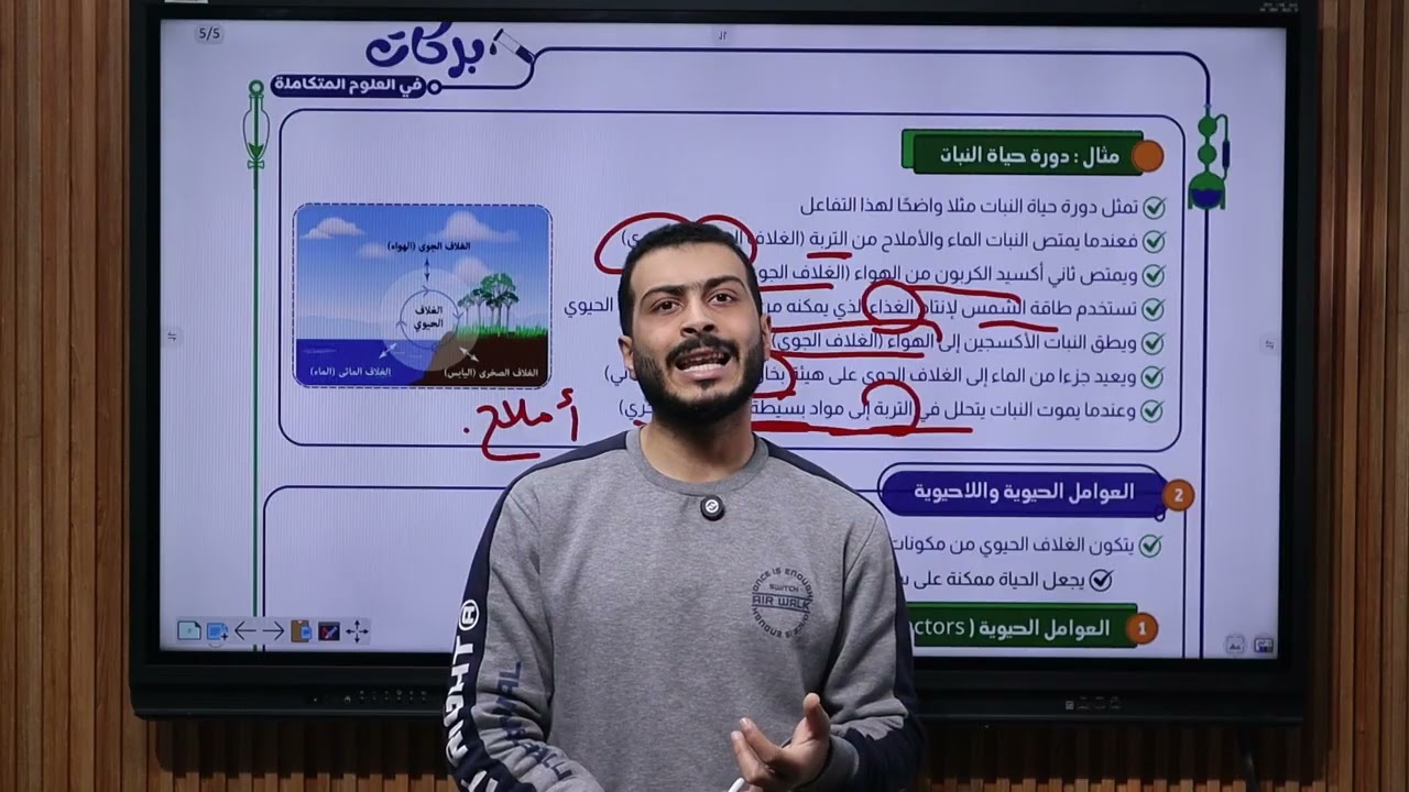 شرح الدرس الاول الغلاف الحيوى الجزء الأول