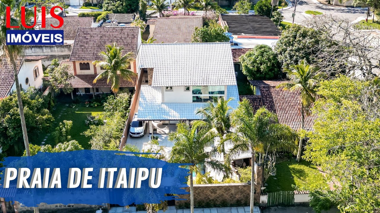 MANSÃO NA BEIRA DA PRAIA DE ITAIPU C/ 4 QRTS E UMA ÁREA DE LAZER DE OUTRO PLANETA I LUÍS IMÓVEIS