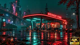 Last Stop Before the Neon City 🌧️ Midnight Cyberpunk for Focus, Relaxation & Sleep | 4K screenshot 5