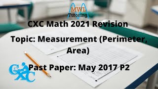 CXC Math 2021 Revision | Measurement Area | May 2017 P2 Q6