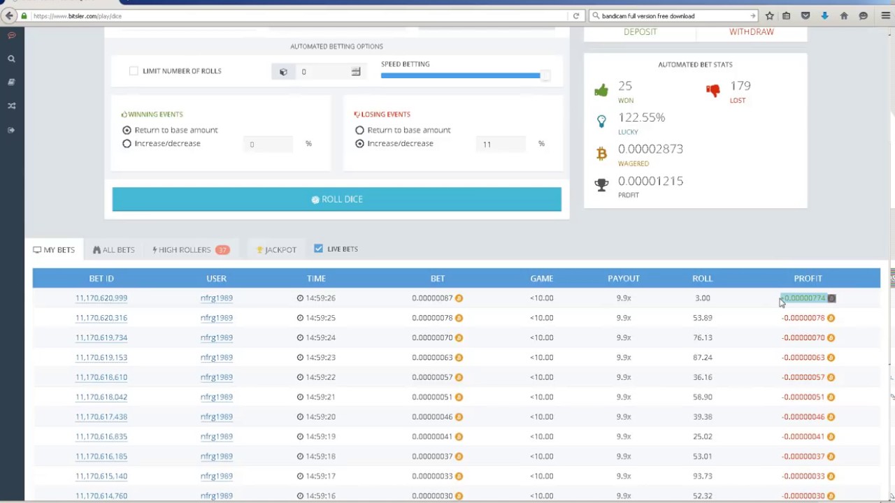 BITSLER  strategy  (a great start)