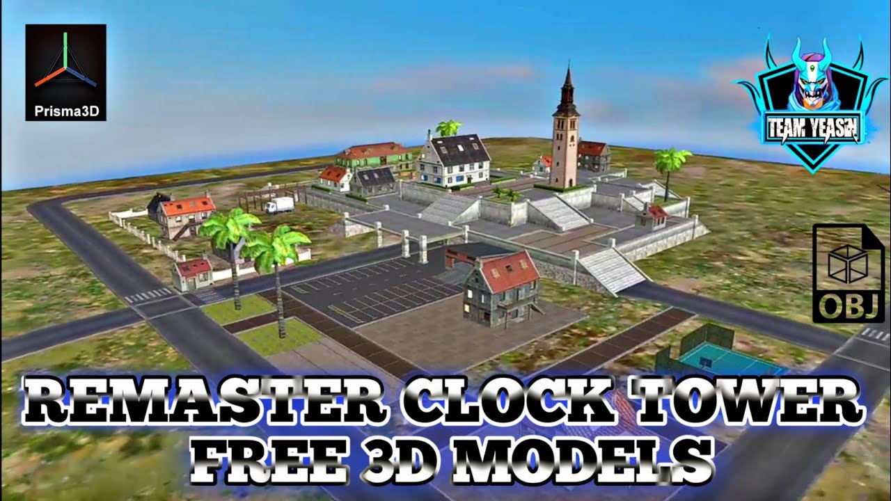 Free Fire 3D Model Bermuda Remastered Clock Tower | Remastered Clock Tower Prisma3D
