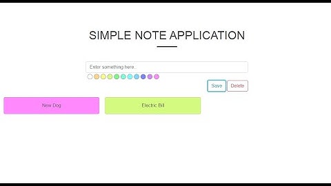 Simple Note Application in JavaScript