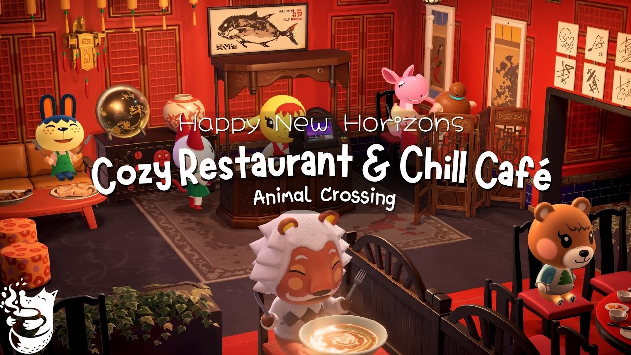 Cozy Restaurant & Chill Café ☕ Animal Crossing New Horizons w/ Happy Piano & Jazz Music | Study Aid