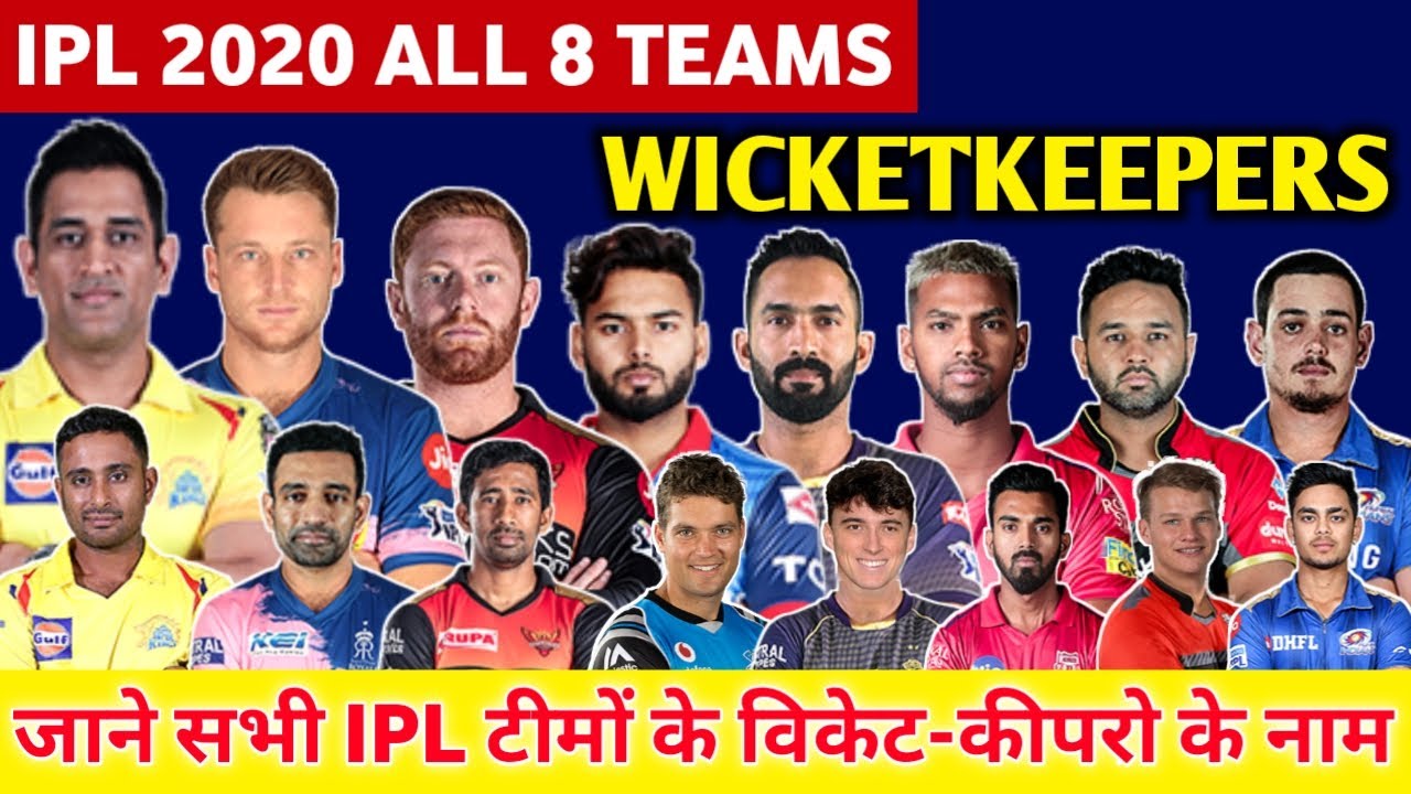 IPL 2020 WKBATSMAN Final List Of All 8 IPL Teams Wicket keepers For